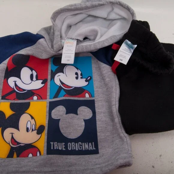 Disney Baby Mickey Hoodie 18M + Black Jogger Pants 24M – Mix‑n‑Match Set - Picture 2 of 6